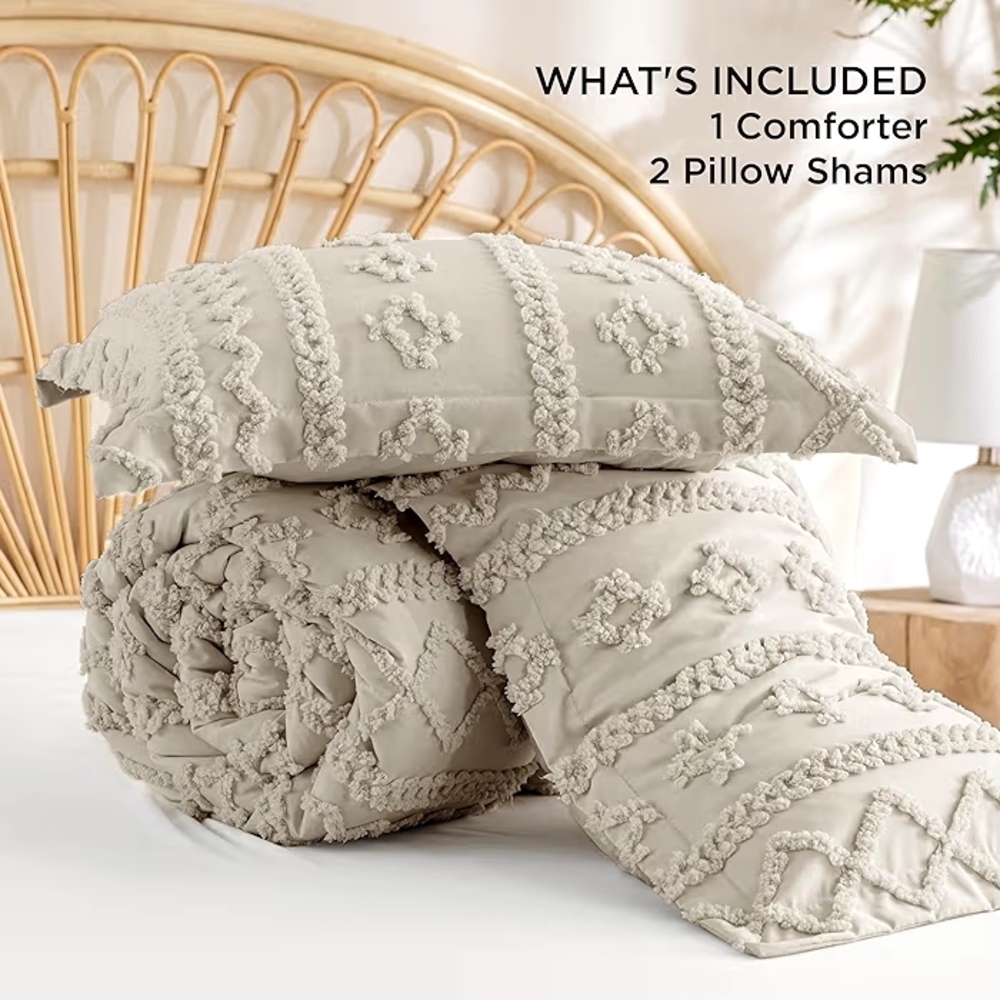 Elegant Tufted Boho Oversized King Comforter  Set - Picture 8 of 9